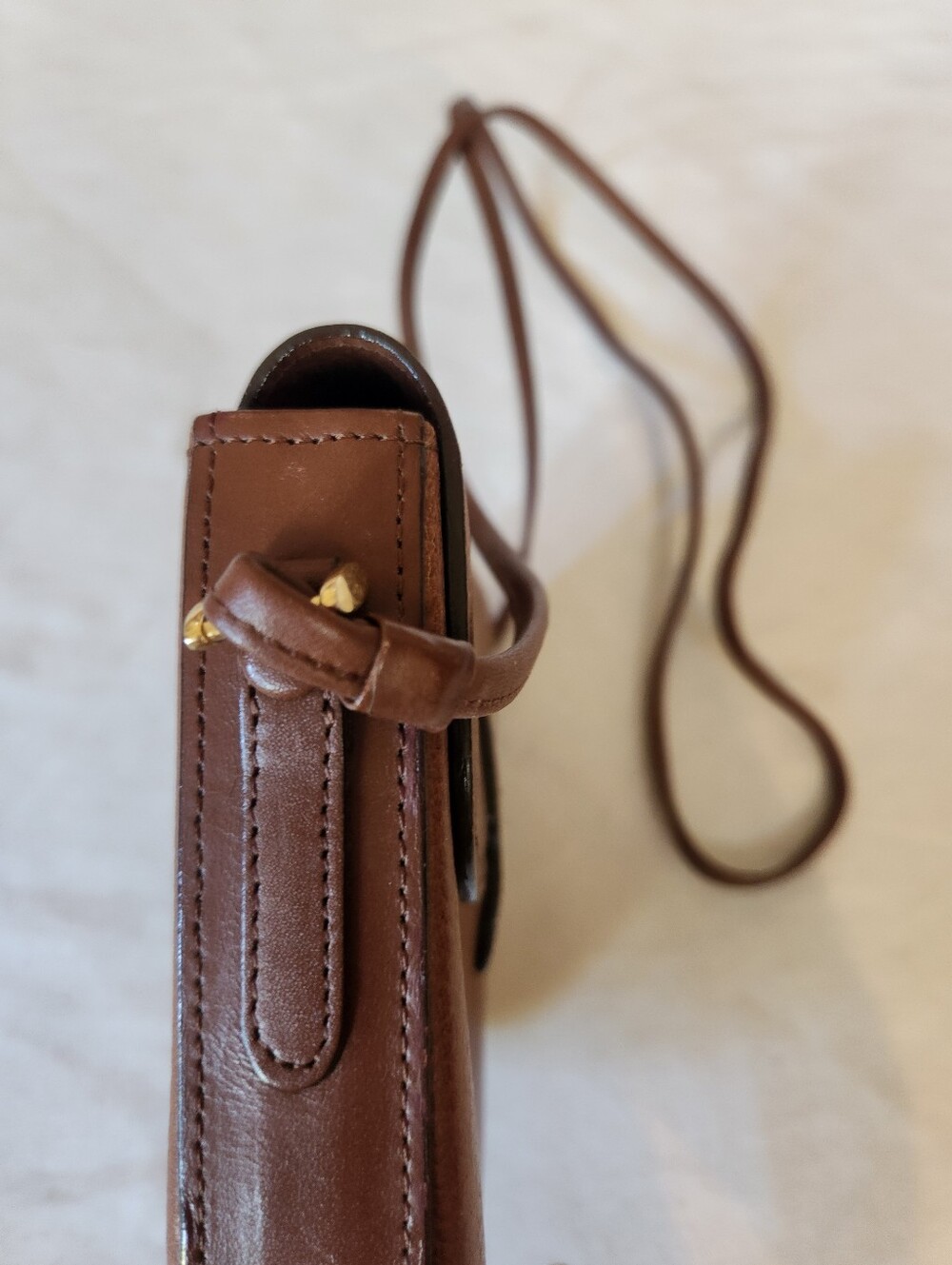 Burberry Brown Pebbled Leather Crossbody Saddle Bag Nova Check Lining - Picture 4 of 6